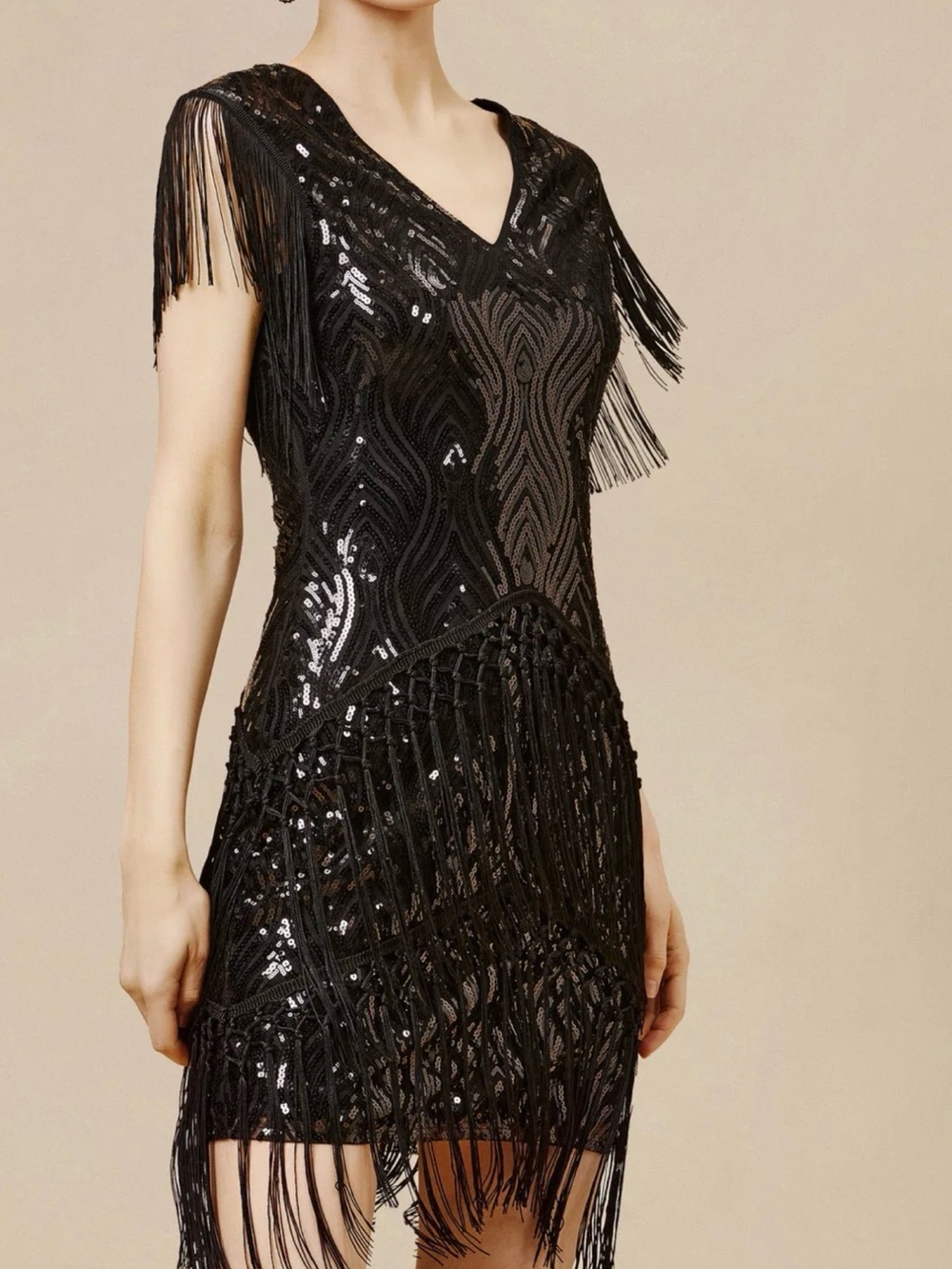 Sparkly Sequin Bodycon Flapper Dress